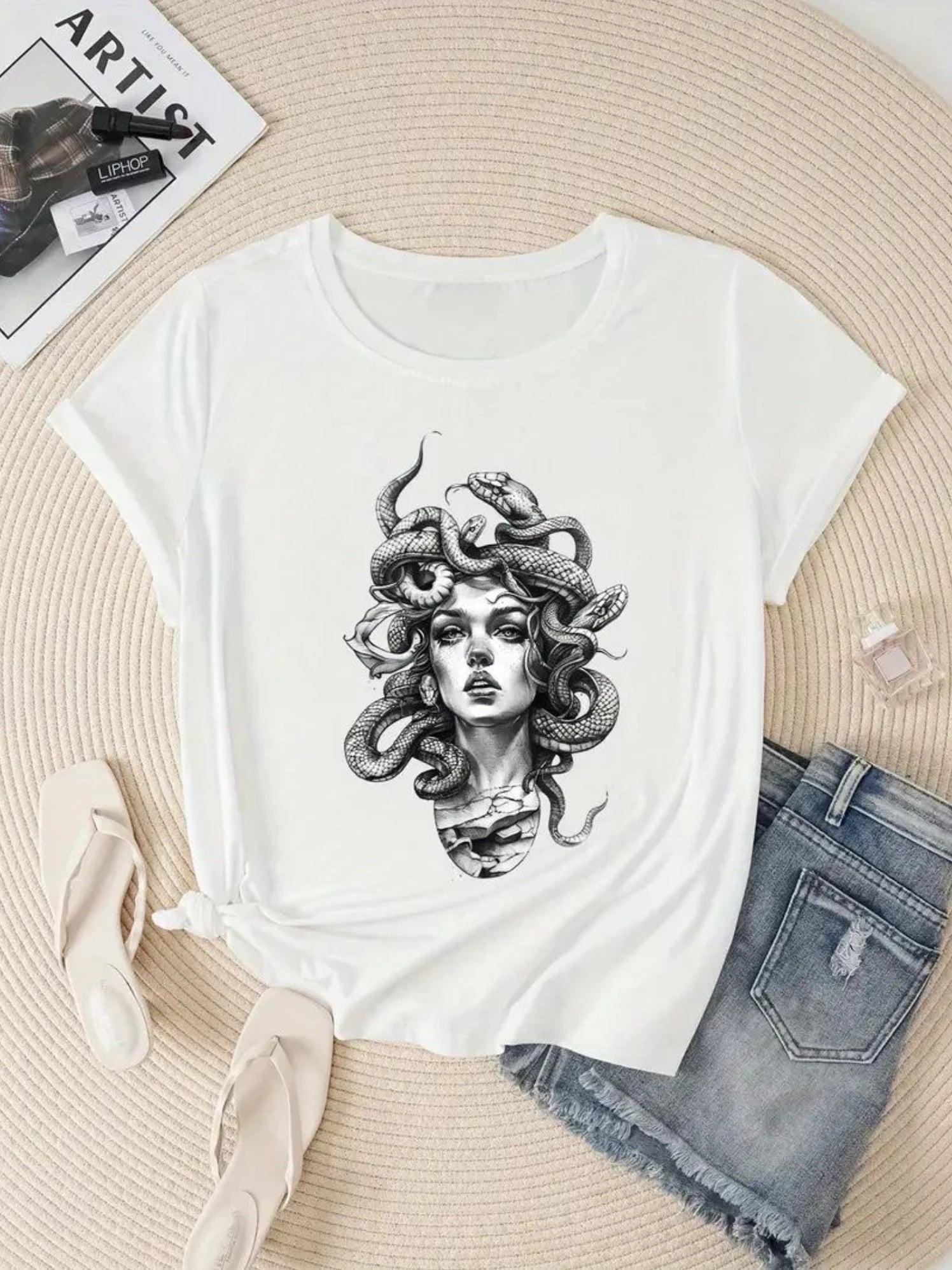 Merel Mode Harajuku Baumwoll-T-Shirt