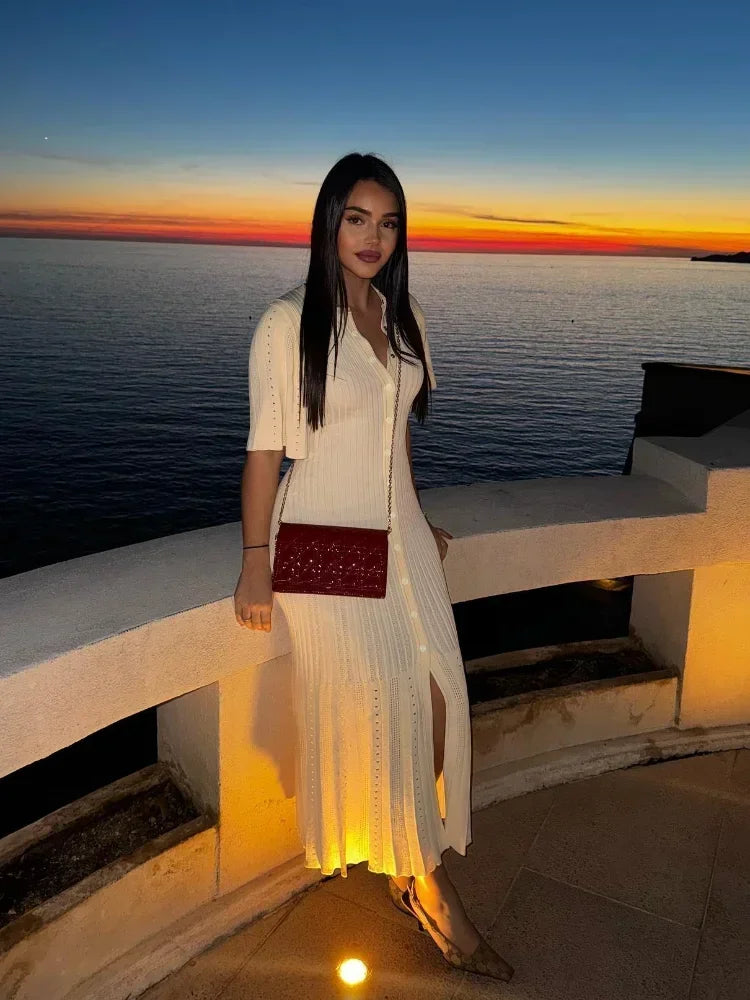 ChicFemme Élégante Robe Unie