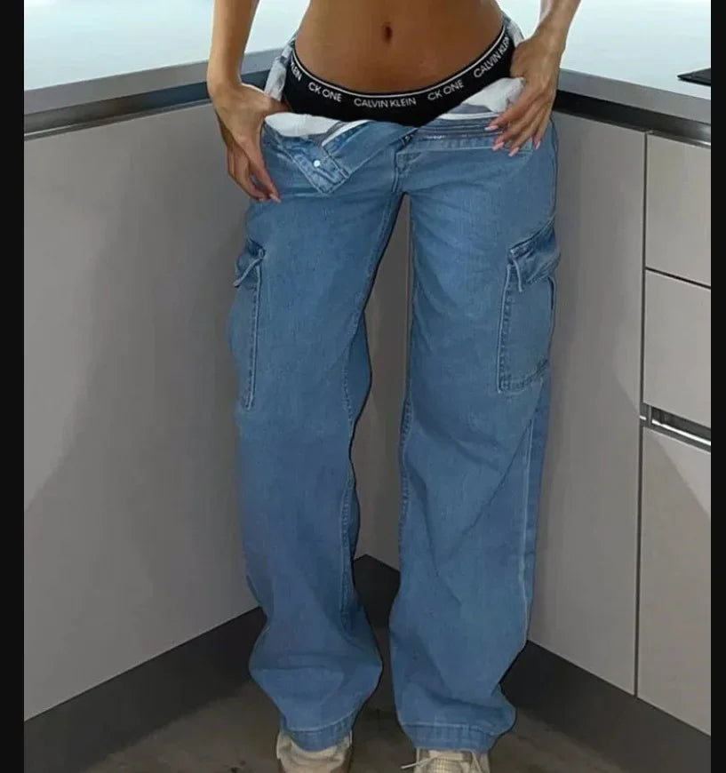 Luxura Mode hoch taillierte elastische Jeans