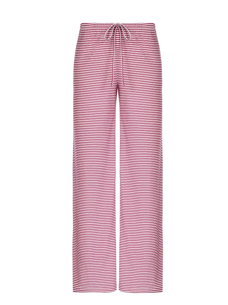 Stoccarda | Pantaloni Oversize a Righe da Donna | Blu