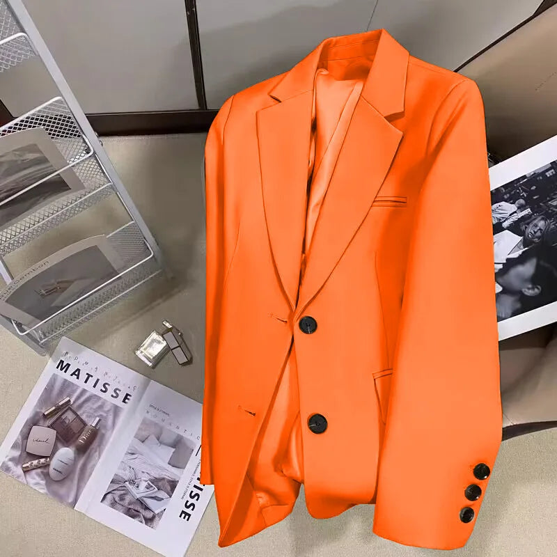 Valeria | Elegante damesblazer met lange mouwen | Oranje