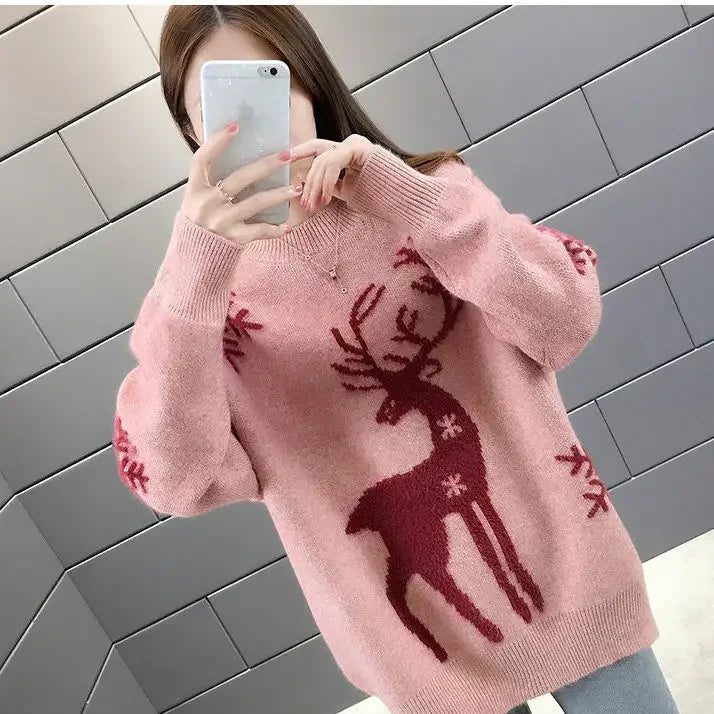 Holiday Knits | Loose Knitted Christmas Sweater for Women | Warm and Stylish