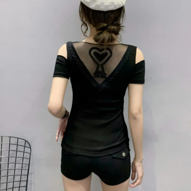 ChicElegance Black Off-Shoulder Top