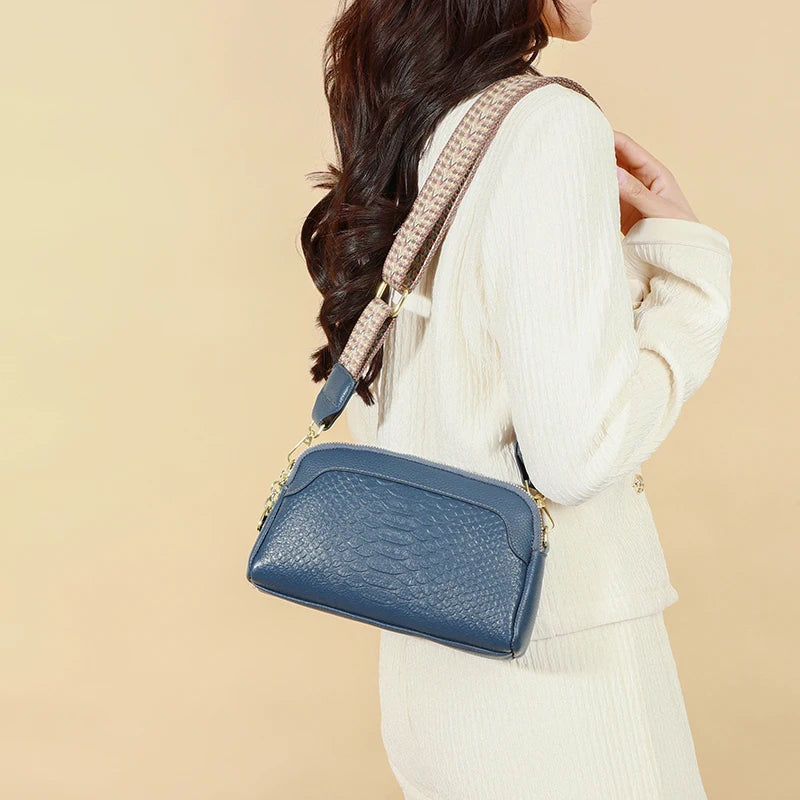 LuxeStijl Krokodil Messenger Tasche