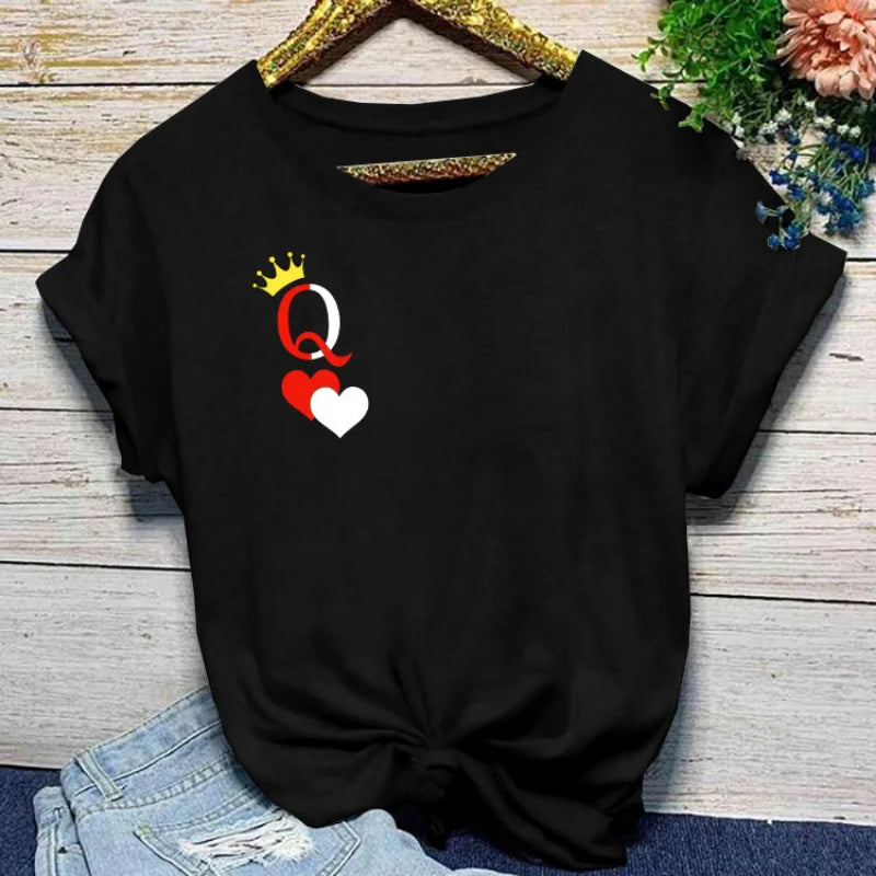 ZoraModa Dubbele Hartprint Vrouwenshirt