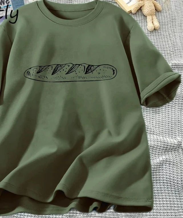 Sommerliches Baguette T-Shirt - Leuchtender Chic