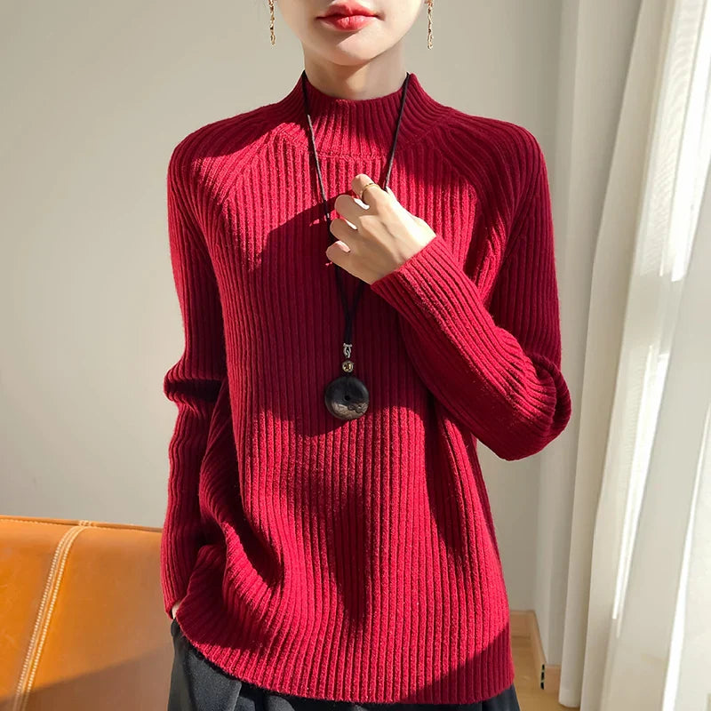 Rania | Maglione a collo alto grande con maniche lunghe