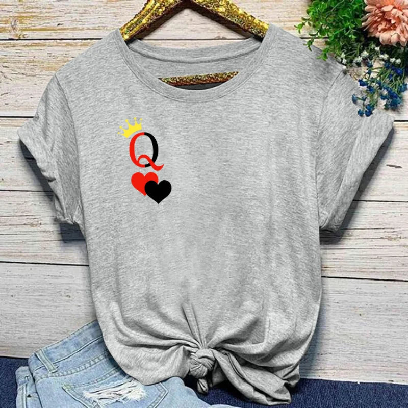 ZoraModa Dubbele Hartprint Vrouwenshirt