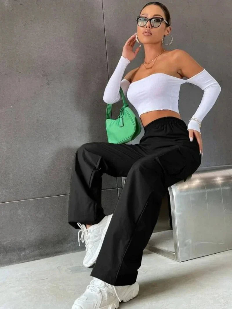 Dresden | Damen Oversized Cargo Hose | Olivgrün