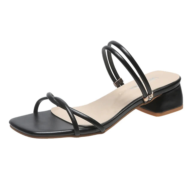 Stijlvolle Vierkante Hoge Hakken Sandalen voor Dames!