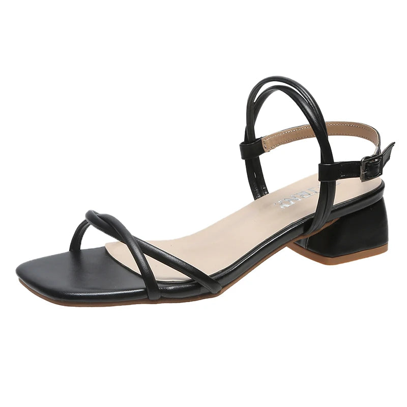 Stijlvolle Vierkante Hoge Hakken Sandalen voor Dames!