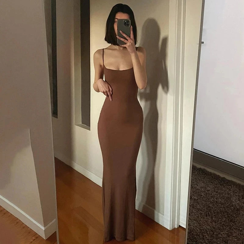 Satijnen Backless Maxi Jurk