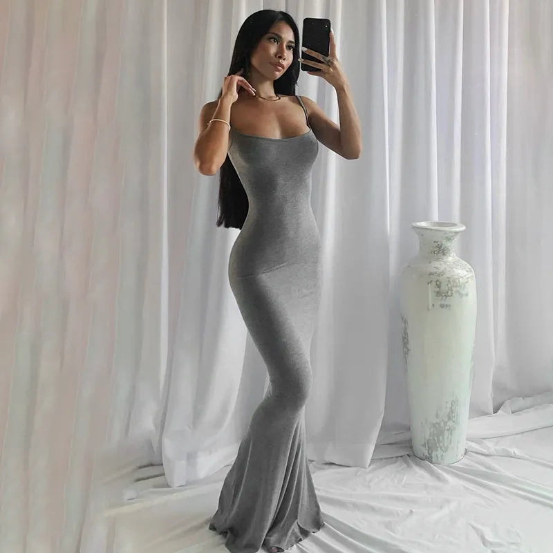 Satijnen Backless Maxi Jurk