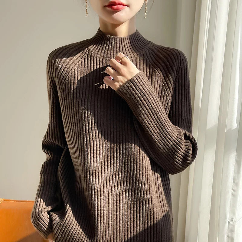 Rania | Maglione a collo alto grande con maniche lunghe