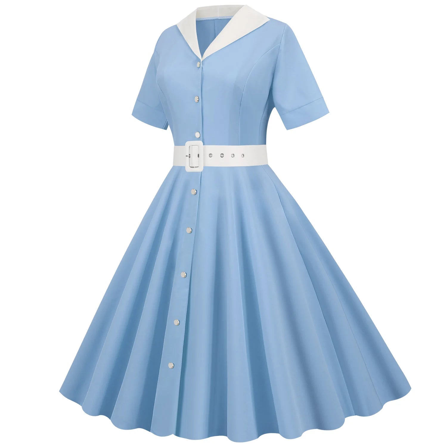Luna Elegante V-Ausschnitt Sommerkleid