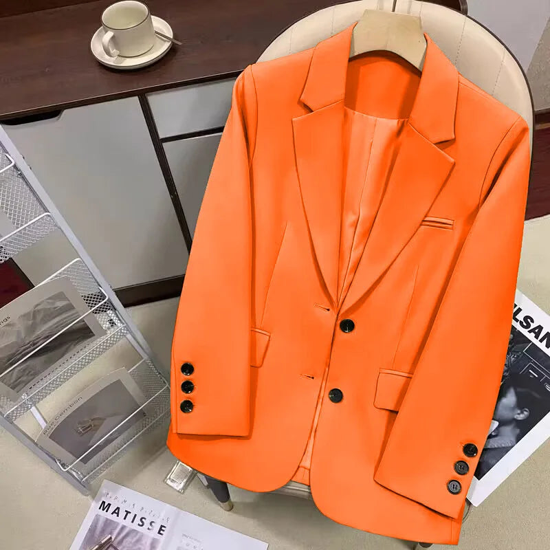 Valeria | Elegante damesblazer met lange mouwen | Oranje