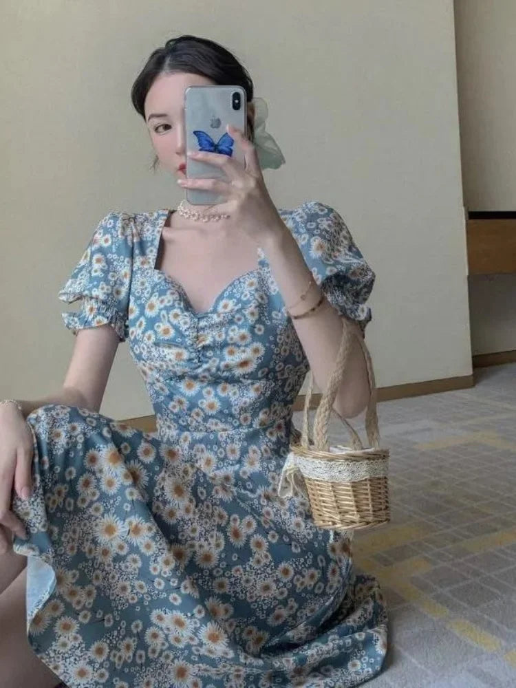 Robe d'été chic avec manches bouffantes