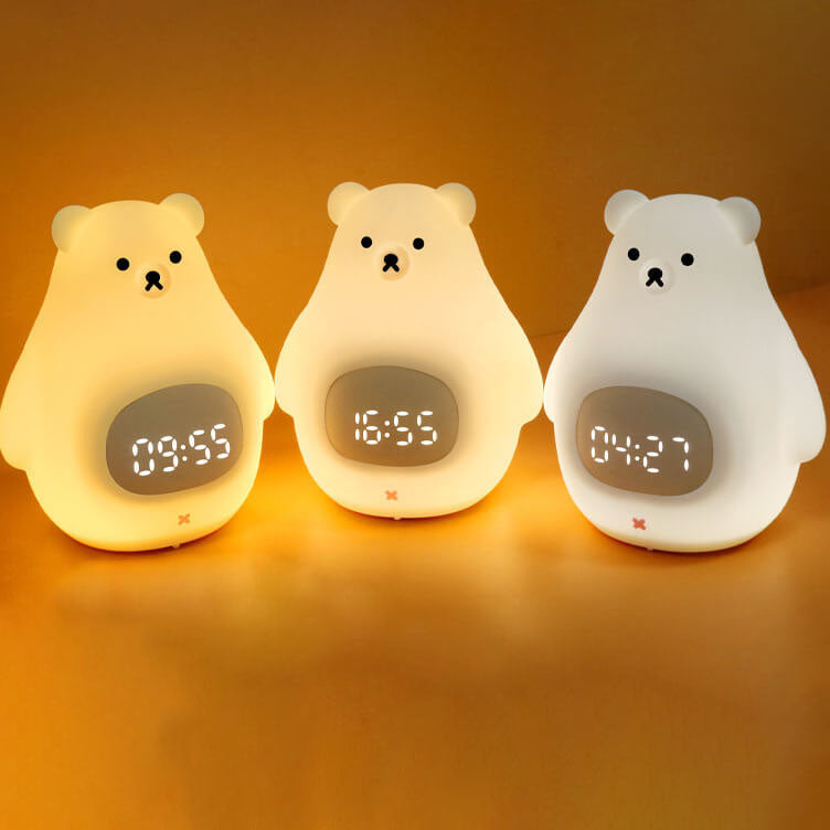 Sveglia per bambini Orso Polare carina con luce notturna