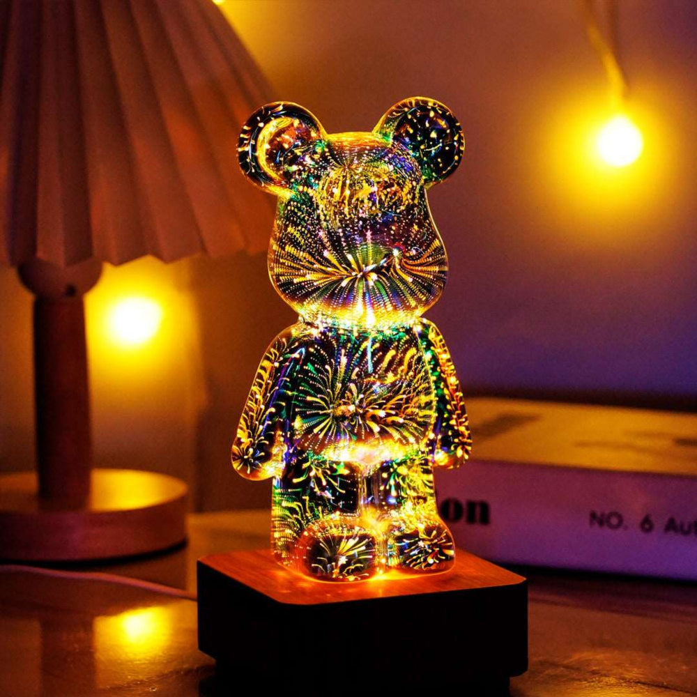 Lampada Orso LED Carina con Effetto Luce 3D