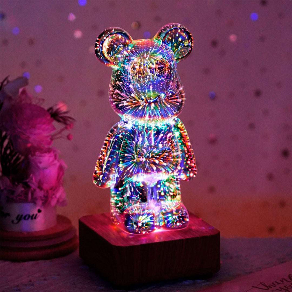Lampada Orso LED Carina con Effetto Luce 3D