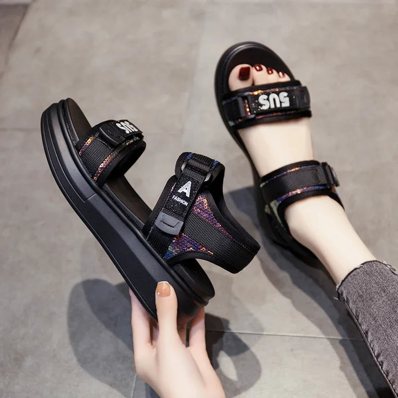 Sommer Keilabsatz Sandalen für Frauen 2024