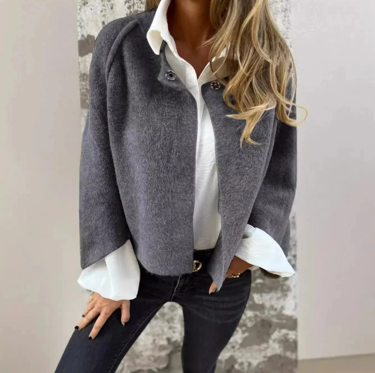 Giacca corta elegante da donna per autunno e primavera – Giacca per stagione di transizione in design alla moda