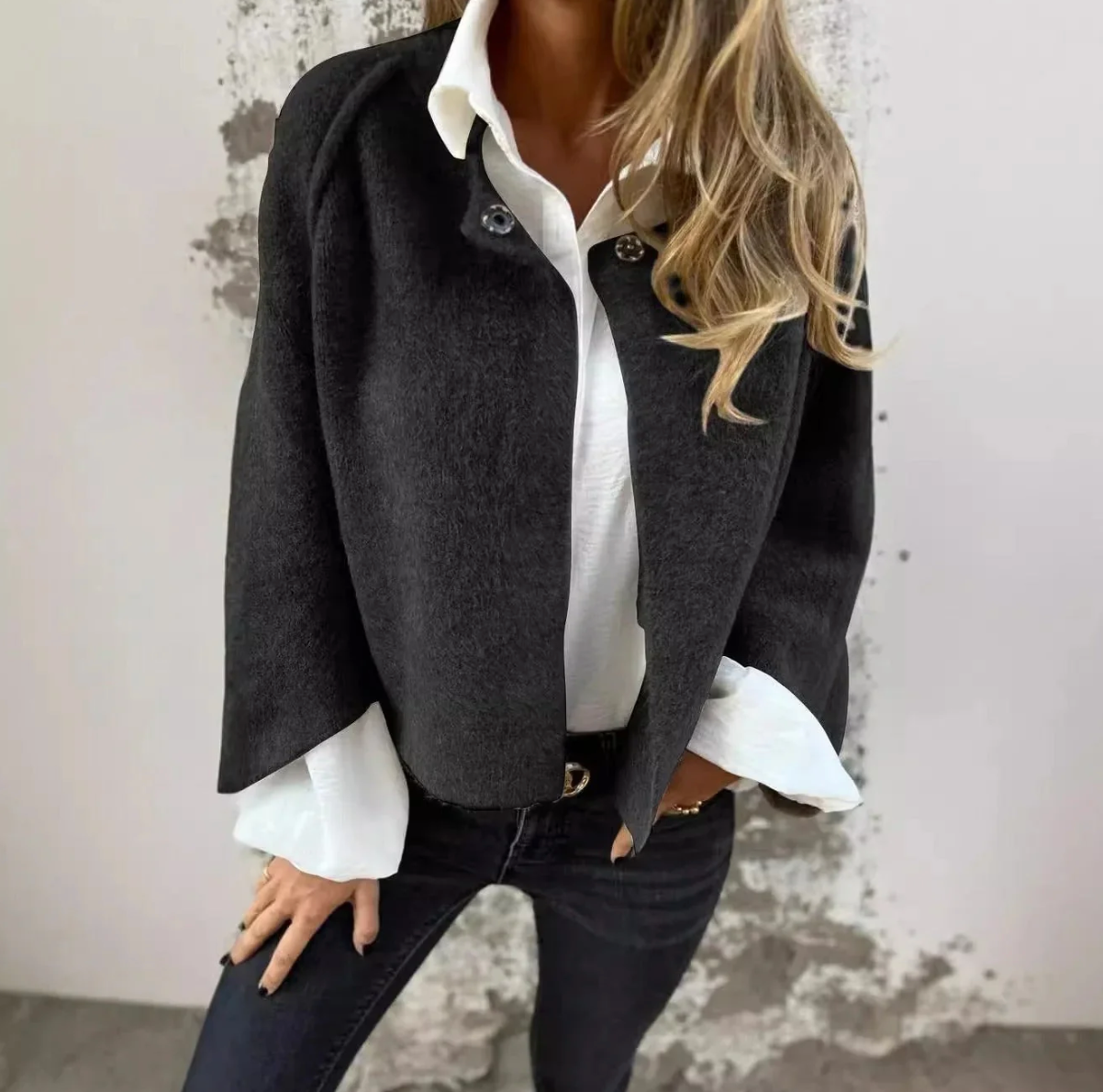 Giacca corta elegante da donna per autunno e primavera – Giacca per stagione di transizione in design alla moda