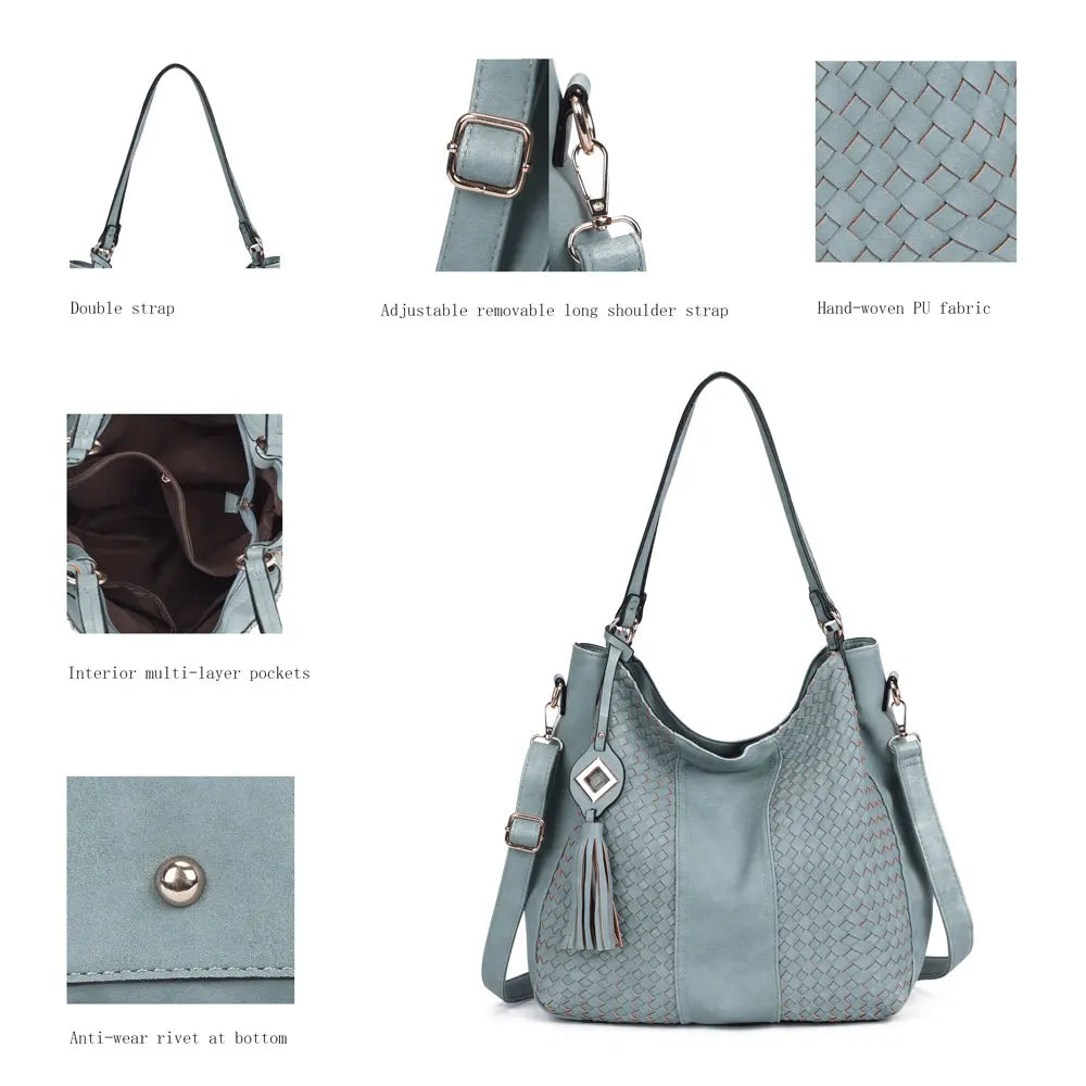 BellaViva bolsa de compras de PU tejida