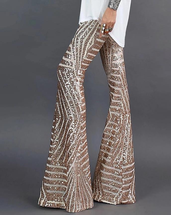 Flare broek met glitters