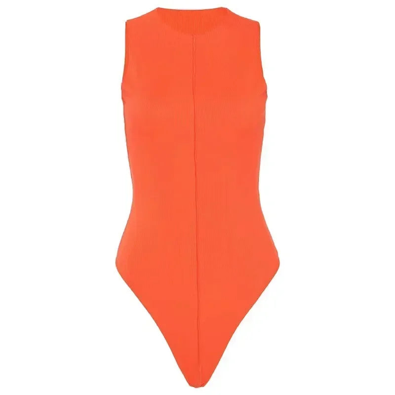 Liora | Bodycon body senza maniche per donna | Arancione