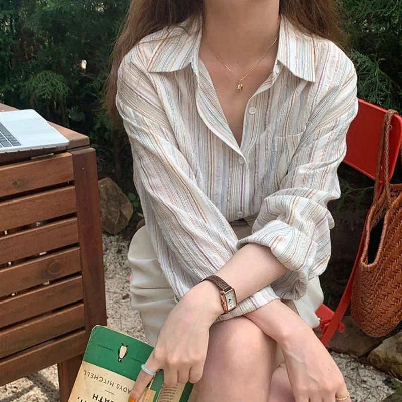 Leana | Oversized Striped Shirt With Long Sleeves