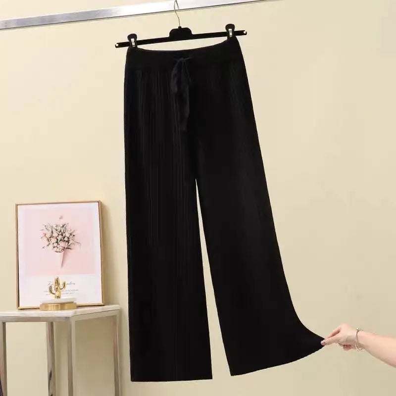 Frankfurt | Dames Oversized Gebreide Broek | Zwart