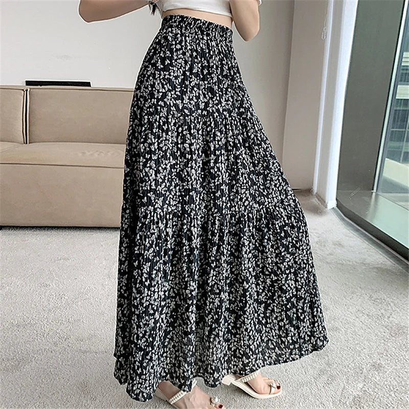 ModePracht's Vintage Bloemen Geplooide Rokken voor Vrouwen