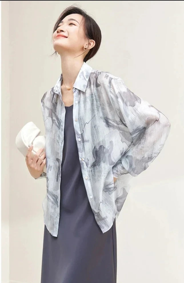 FemmeChic Lange Mouwen Polo Blouse voor Dames