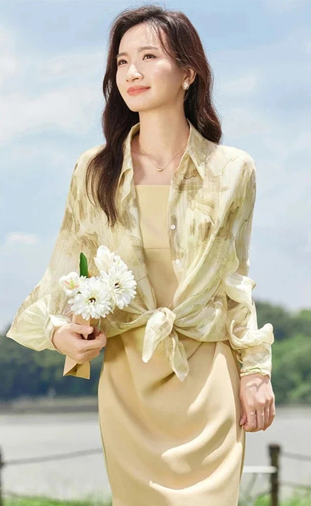 FemmeChic Lange Mouwen Polo Blouse voor Dames