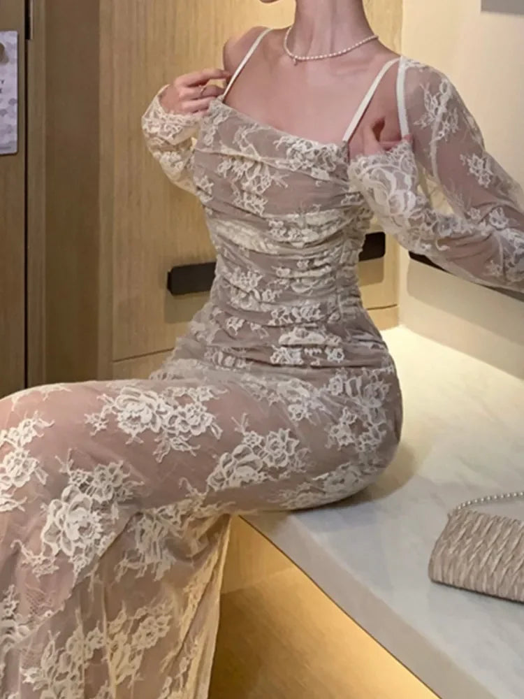 Verleidelijke Dames Bodycon Kantjurk voor Stijlvolle Avonden