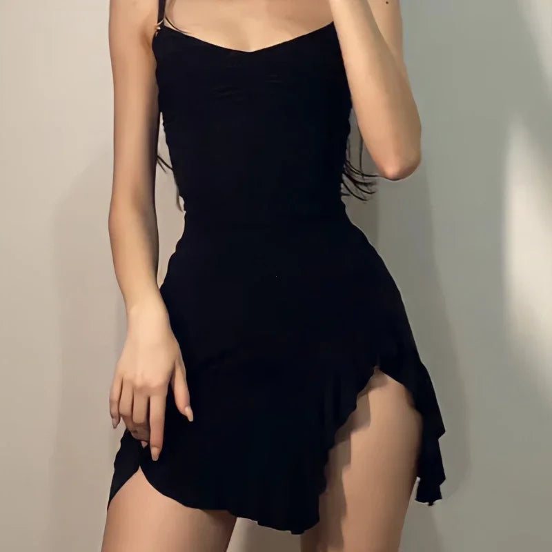 Zomer Elegante Zwarte Mini-Jurk