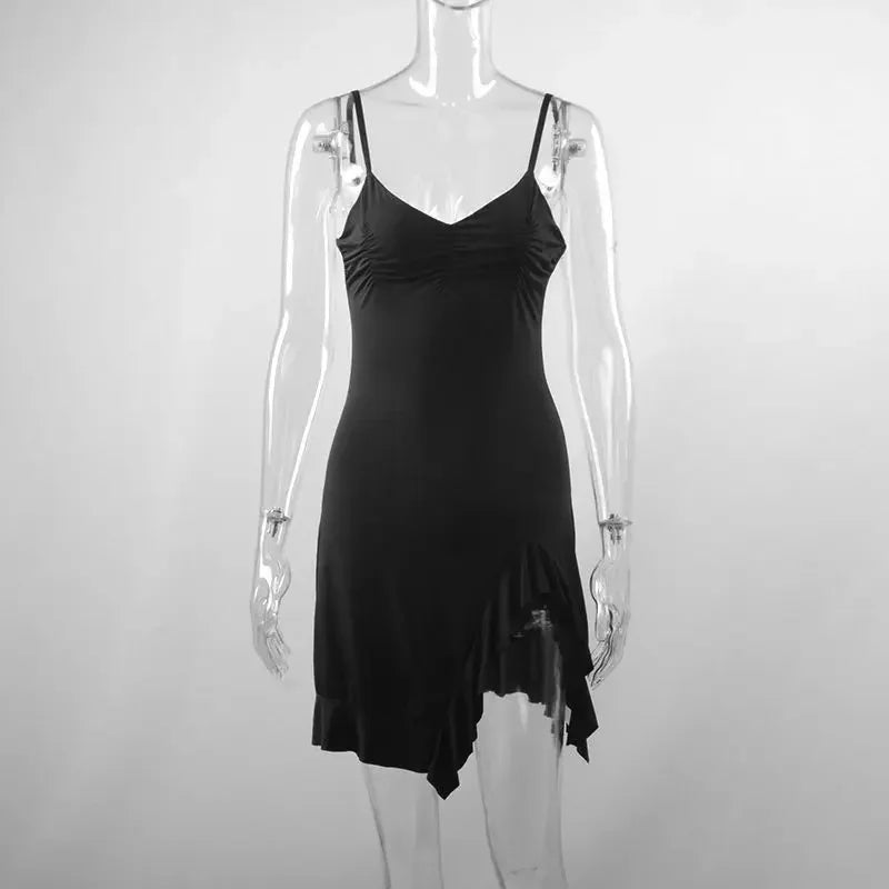 Zomer Elegante Zwarte Mini-Jurk
