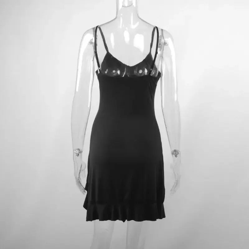 Zomer Elegante Zwarte Mini-Jurk