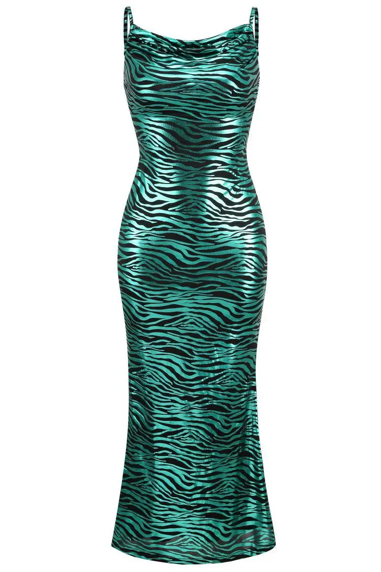 Stylish Backless Long Dress for Festive Women