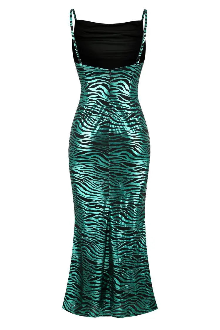 Stylish Backless Long Dress for Festive Women