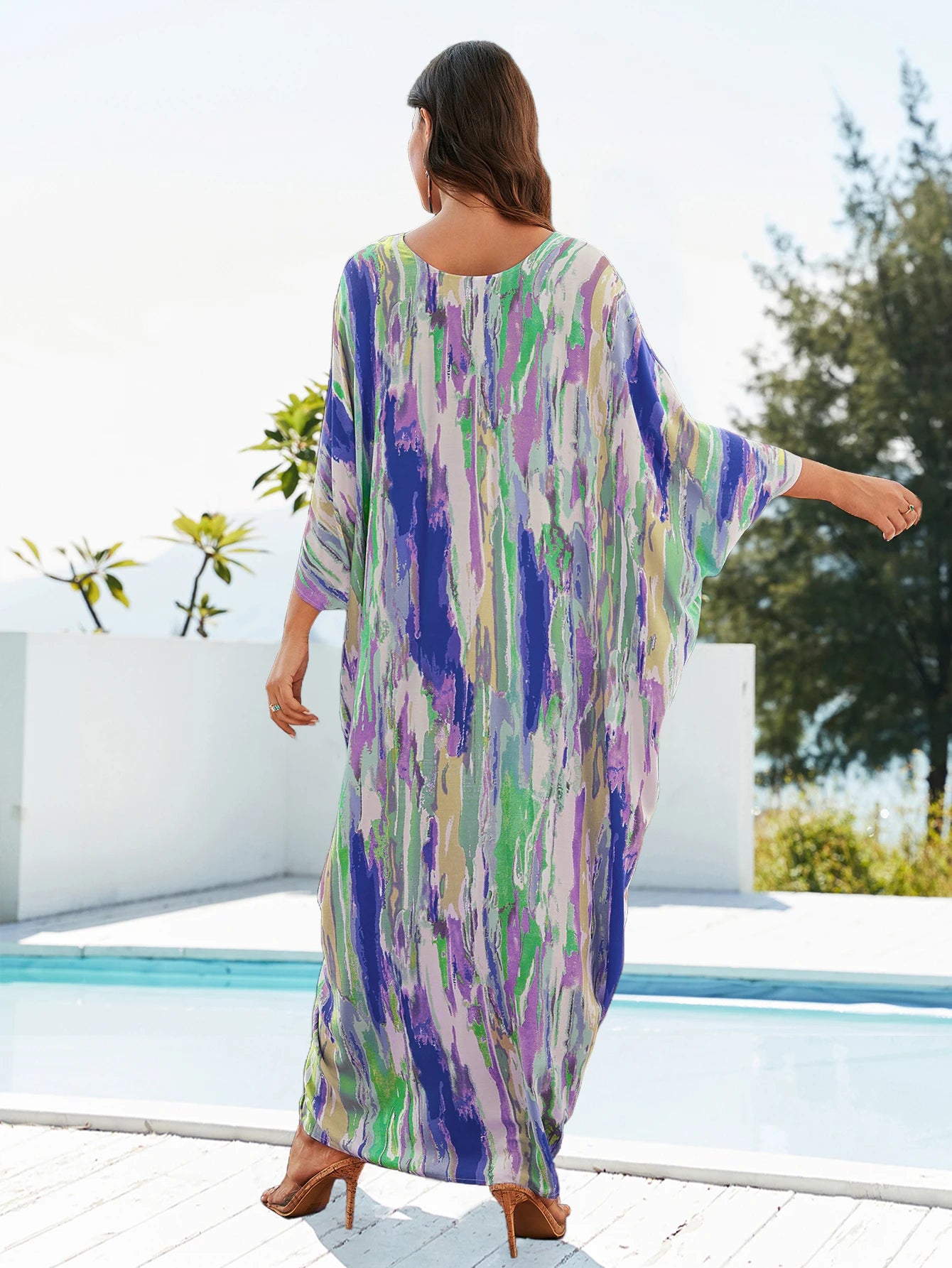 Charmante caftano estivo con scollo a V di Aloha Breeze