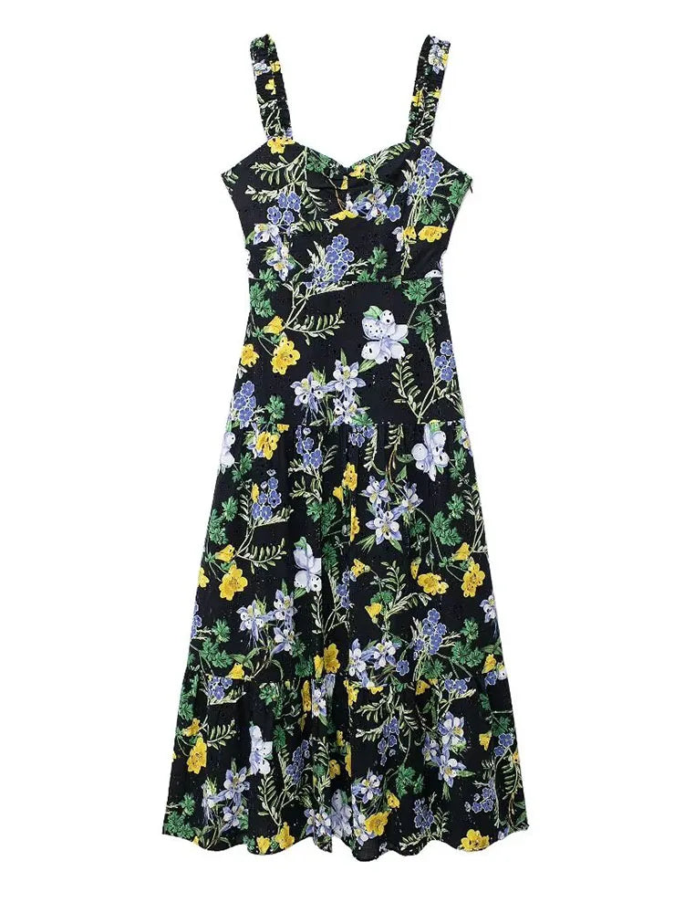 Riviera Leeter Vestito Midi Estivo Senza Maniche