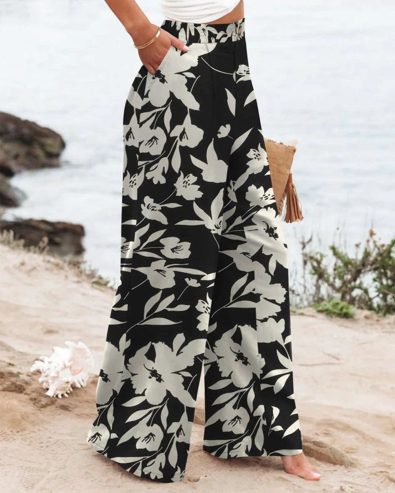 RivieraGlow Pantaloni Estivi a Righe