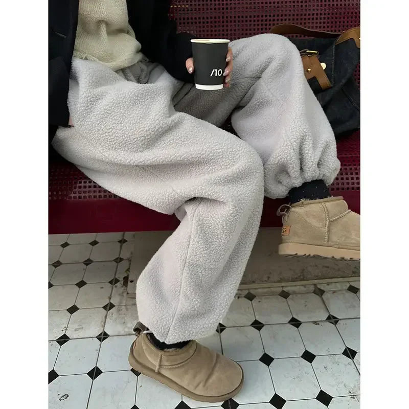 Münster | Dames Oversized Fleecebroek | Lichtgrijs