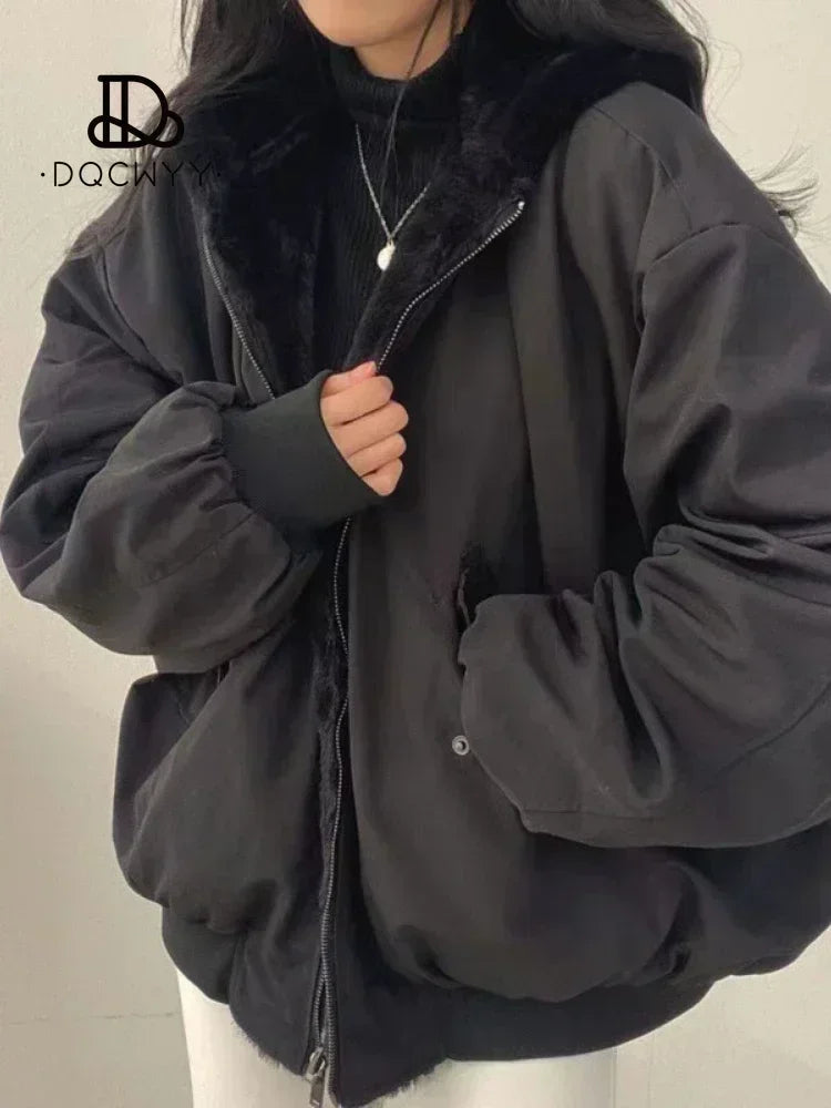 Noa | Dames Oversized Winterjas met Capuchon | Zwart