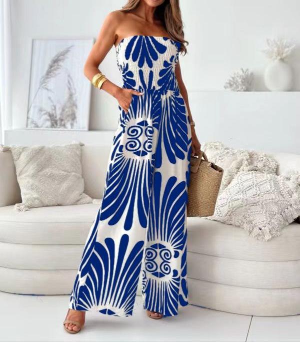 Sophia | Strapless jumpsuit met wijde pijpen