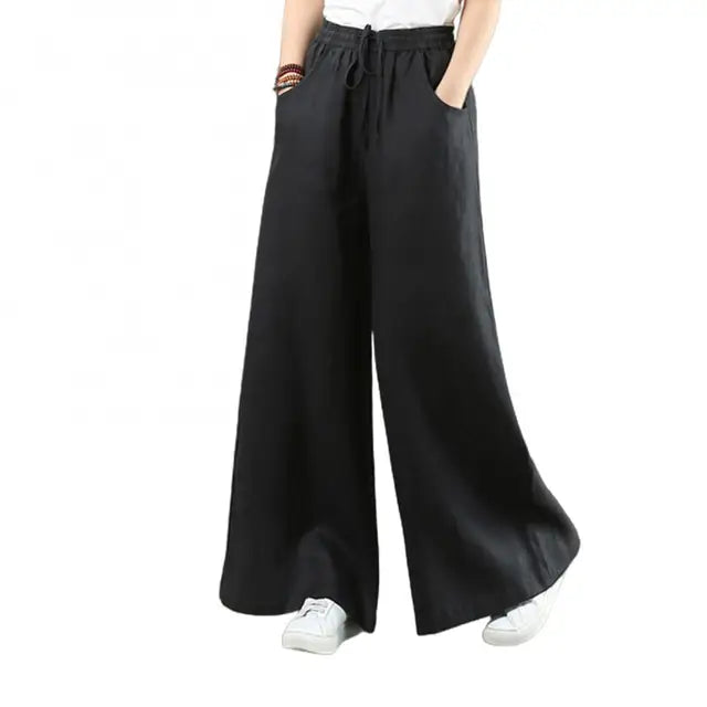 BlissWear Donne Nuovi Pantaloni a Gamba Larga