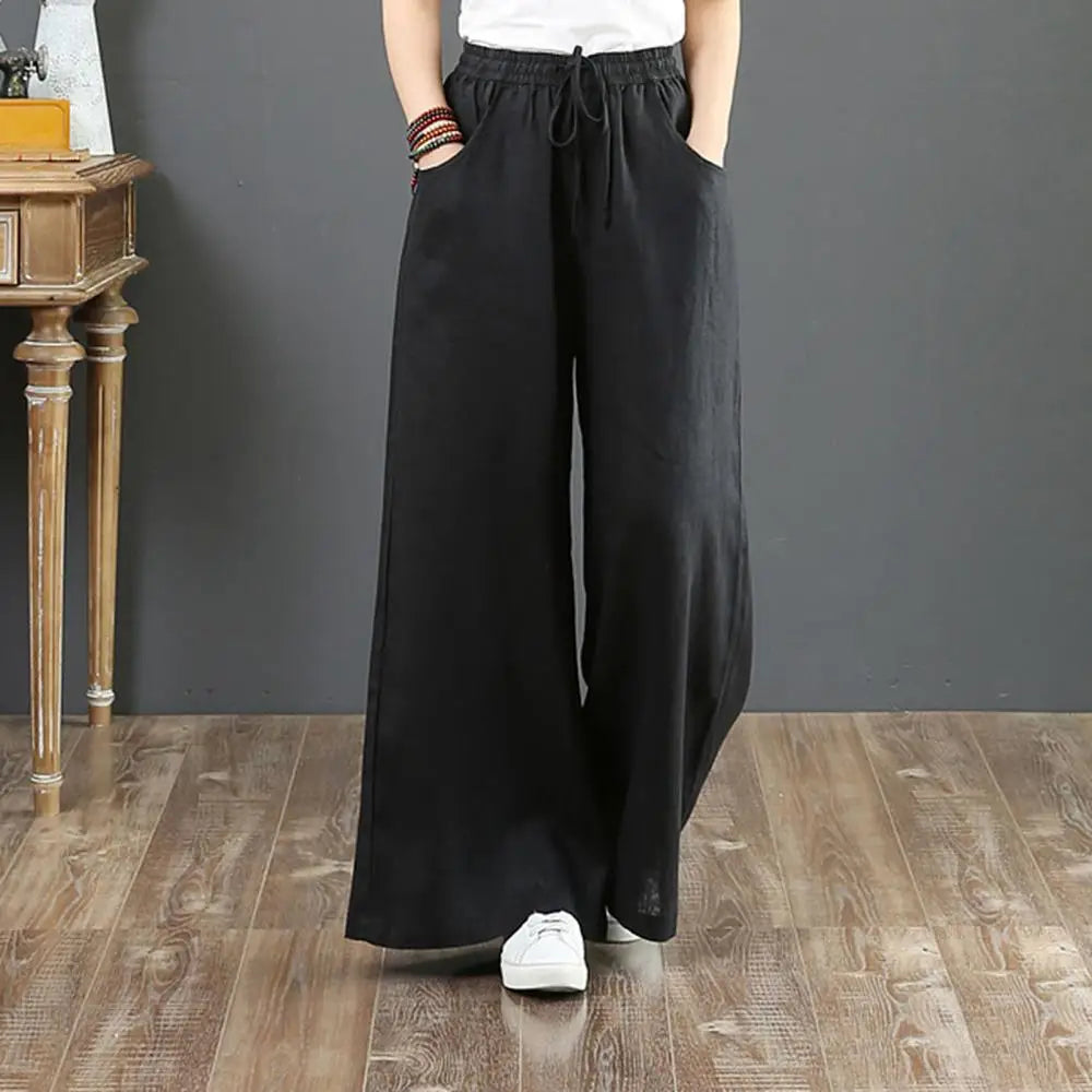 BlissWear Donne Nuovi Pantaloni a Gamba Larga