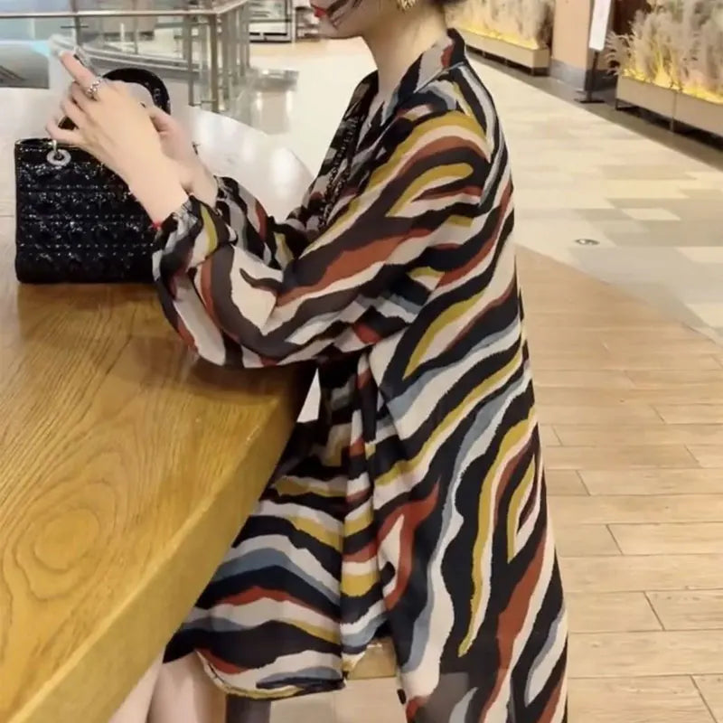 Gestreepte Blouse in Contrasterende Kleuren voor Dames